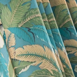 Cortinas De Lino Y Algodón Estilo Americano Con Estampado De Hojas De Plátano