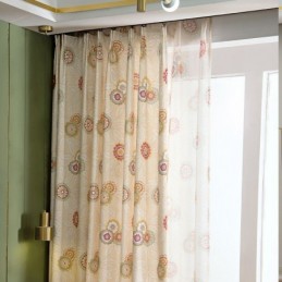 Cortina De Lino Y Algodón Hecha A Medida, Estilo Americano, Con Estampado Floral, Semiopaca.