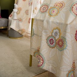 Cortina De Lino Y Algodón Hecha A Medida, Estilo Americano, Con Estampado Floral, Semiopaca.