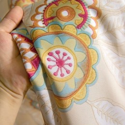 Cortina De Lino Y Algodón Hecha A Medida, Estilo Americano, Con Estampado Floral, Semiopaca.