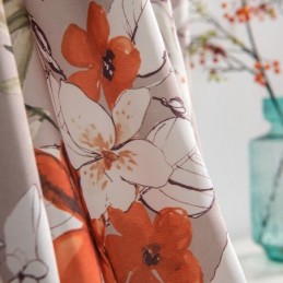 Cortina De Lino Y Algodón Hecha A Medida, Estilo Americano, Con Estampado De Flores.