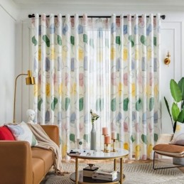 Cortinas De Estilo Nórdico Con Estampado Ovalado