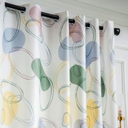 Cortinas De Estilo Nórdico Con Estampado Ovalado