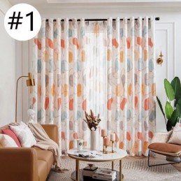 Cortinas De Estilo Nórdico Con Estampado Ovalado