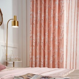 Cortina Hecha A Medida Cortina Estilo Americano Con Estampado De Plantas Semi Blackout