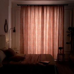 Cortina Hecha A Medida Cortina Estilo Americano Con Estampado De Plantas Semi Blackout