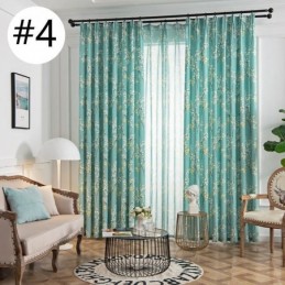 Cortina Hecha A Medida Cortina Estilo Americano Con Estampado De Plantas Semi Blackout