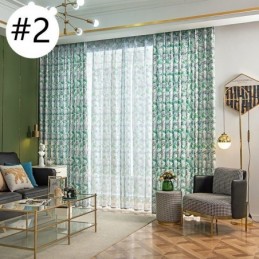 Cortina Semiopaca Hecha A Medida, Estilo Americano, Con Estampado De Plantas.