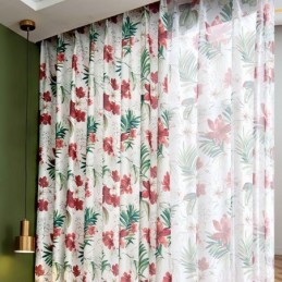Cortinas Estilo Americano Con Estampado De Plantas