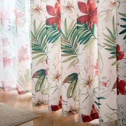 Cortinas Estilo Americano Con Estampado De Plantas