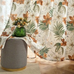 Cortinas Estilo Americano Con Estampado De Plantas