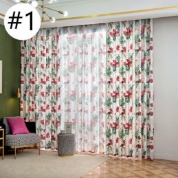 Cortinas Estilo Americano Con Estampado De Plantas