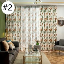 Cortinas Estilo Americano Con Estampado De Plantas