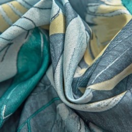 Cortina Estilo Americano Hecha A Medida Con Estampado De Plantas