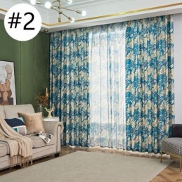 Cortina Estilo Americano Hecha A Medida Con Estampado De Plantas