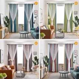 Cortina Opaca Hecha A Medida, Cortina Hueca Con Estrellas Transparentes Para Dormitorio