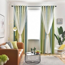 Cortina Opaca Hecha A Medida, Cortina Hueca Con Estrellas Transparentes Para Dormitorio