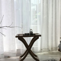Cortina Transparente Blanca Hecha A Medida, Color Liso, Combina Con Todo, Voile Para Sala De Estar Y Dormitorio