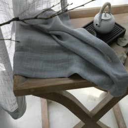 Cortina Transparente Gris Hecha A Medida, Transpirable, De Color Sólido, Para Sala De Estar Y Dormitorio