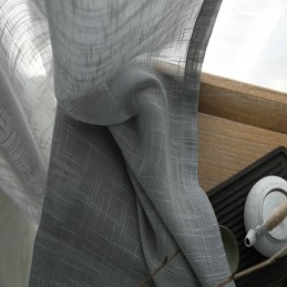Cortina Transparente Gris Hecha A Medida, Transpirable, De Color Sólido, Para Sala De Estar Y Dormitorio