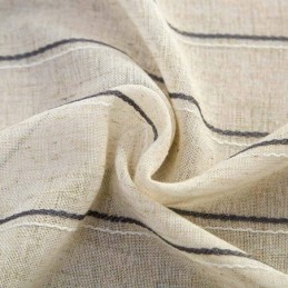 Cortina Nórdica Sencilla Transparente, Hecha A Medida, Con Rayas, Jacquard, Tela De Lino Mezclada Y Protectora Del Medio Ambient