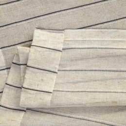 Cortina Nórdica Sencilla Transparente, Hecha A Medida, Con Rayas, Jacquard, Tela De Lino Mezclada Y Protectora Del Medio Ambient