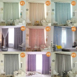 Cortinas Románticas Con Estrellas, Opacas Y Transparentes Para Sala De Estar Y Dormitorio.