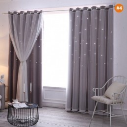Cortinas Románticas Con Estrellas, Opacas Y Transparentes Para Sala De Estar Y Dormitorio.