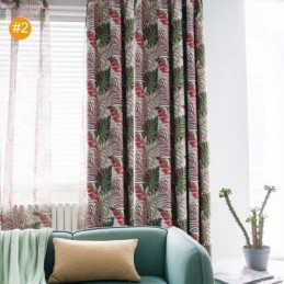 Cortina De Hojas Verdes Hecha A Medida, Con Temática De Jungla, Romántica, Estilo Rural Americano, Para Dormitorio Y Sala De Est