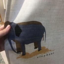 Cortina Beige Con Estampado De Dibujos Animados, Hecha A Medida, Con Diseño De León, Jirafa Y Elefante, Para Habitación Infantil