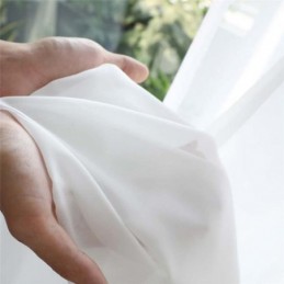 Cortina Transparente Blanca Sólida Hecha A Medida, Moderna Y Sencilla, Para Sala De Estar, Dormitorio Y Estudio.
