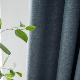 Cortina Opaca Azul Sólida Hecha A Medida, Moderna Y Sencilla, Para Sala De Estar Y Dormitorio.