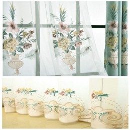 Cortinas Bordadas Transpirables Y Transparentes, Hechas A Medida, De Lujo, Estilo Americano.