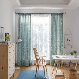 Cortina Opaca Hecha A Medida Con Estampado De Pájaros Pastorales Americanos, Transpirable Y Para Ventana.