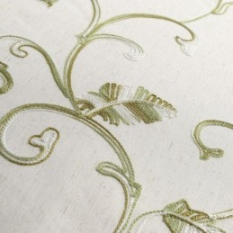 Cortina De Estilo Japonés Hecha A Medida, Minimalista, Con Hojas Verdes Bordadas, Para Sala De Estar Y Dormitorio.