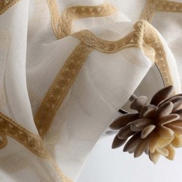 Cortina Transparente Con Bordado De Panal, Hecha A Medida, Estilo Americano Abstracto Para Sala De Estar Y Dormitorio.