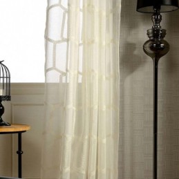 Cortina Transparente Con Bordado De Panal, Hecha A Medida, Estilo Americano Abstracto Para Sala De Estar Y Dormitorio.