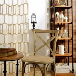 Cortina Transparente Con Bordado De Panal, Hecha A Medida, Estilo Americano Abstracto Para Sala De Estar Y Dormitorio.