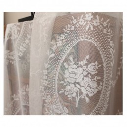 Cortina Transparente De Estilo Europeo Hecha A Medida, Panel De Cortina Con Encaje, Rosa Y Espejo, Voile Para Balcón, Ventana Sa