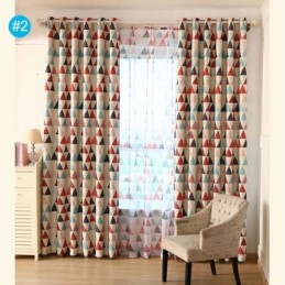 Cortina De Geometría Nórdica Hecha A Medida, Tela Verde Triangular Para Sala De Estar Y Dormitorio.