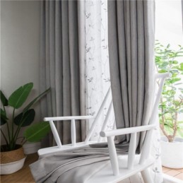 Cortina Opaca De Lino, Hecha A Medida, Color Sólido, Protección Ambiental, Oscurecimiento De La Habitación.