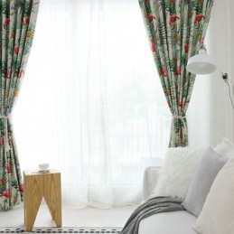 Cortina Opaca De Flamencos Hecha A Medida Cortina Hecha A Medida Tema De Jungla Animal