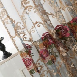 Cortina Nórdica Transparente Hecha A Medida, De Lujo, Transpirable, Bordada, Para Sala De Estar