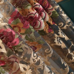 Cortina Nórdica Transparente Hecha A Medida, De Lujo, Transpirable, Bordada, Para Sala De Estar