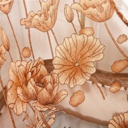 Cortina De Voile Minimalista Moderna, Hecha A Medida, Marrón, Jacquard, Para Sala De Estar, Ventana Transparente