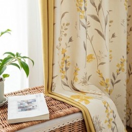 Cortinas Opacas Chevron Con Mosaico De Flores Americanas