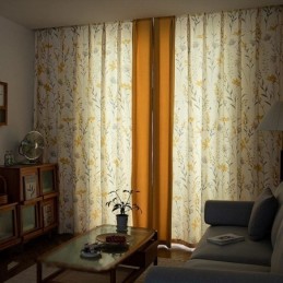 Cortinas Opacas Chevron Con Mosaico De Flores Americanas