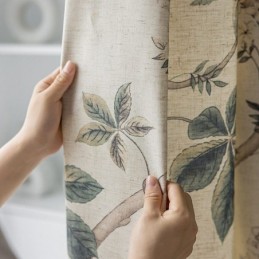 Cortinas Estilo Americano Con Estampado De Plantas
