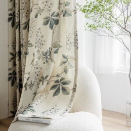 Cortinas Estilo Americano Con Estampado De Plantas