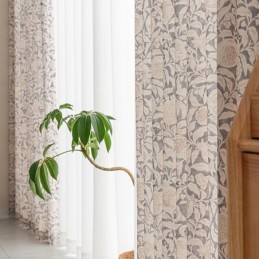 Cortina Estampada Americana Hecha A Medida Cortina Flor De Granada Poliéster